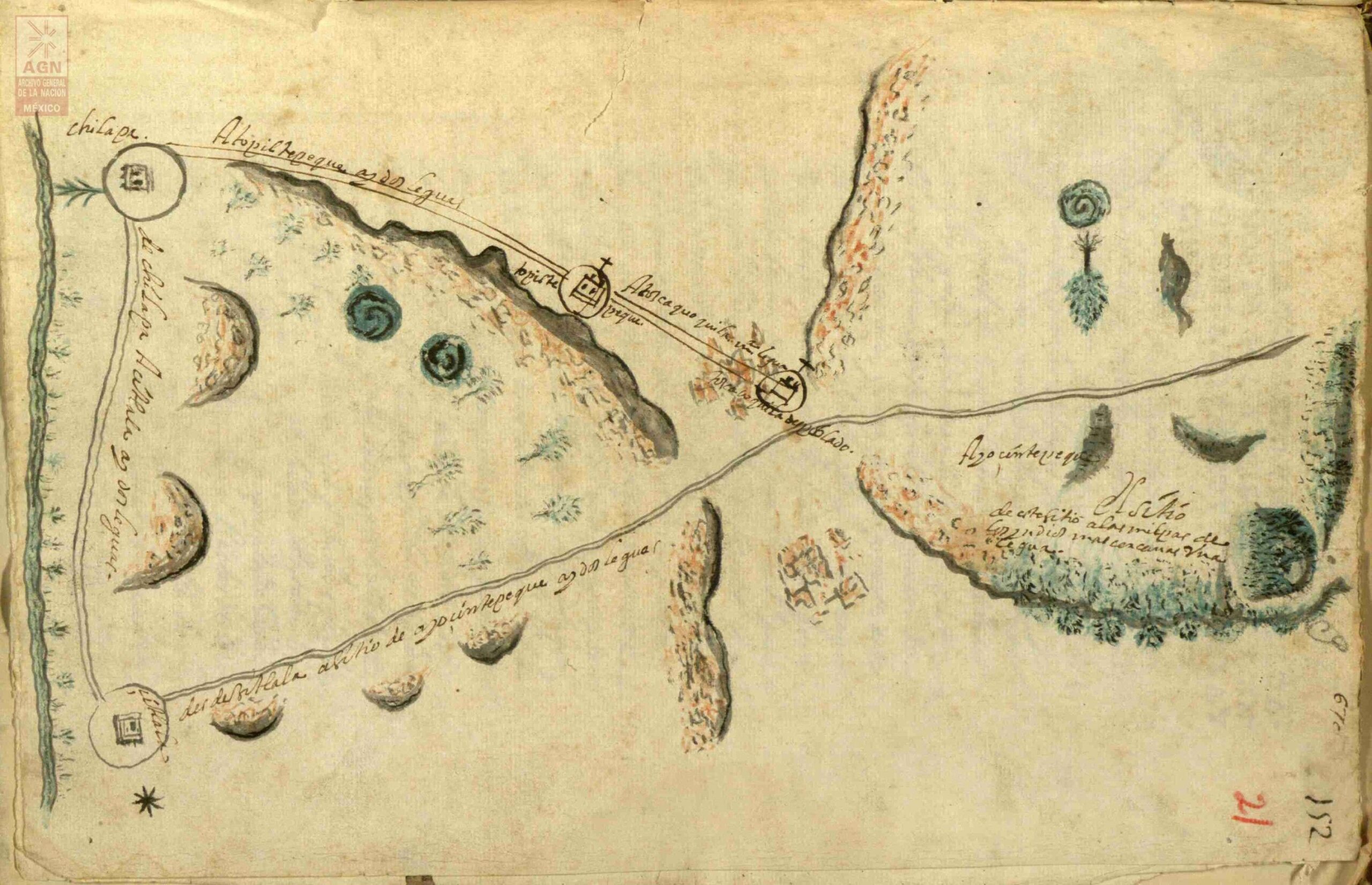 Zitlala, Topiltepeque, Toscaquequila, Chilapa, Gro. AΓ±o 1661. AGN, Tierras, vol. 3395, exp. 21, f. 374. NΓΊmero de pieza 2410.